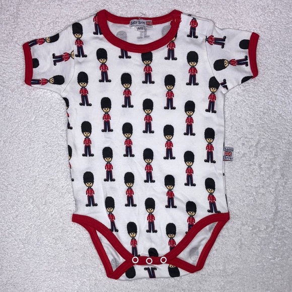 Baby Brit bodysuit with guards England British cotton 6/12m - Picture 1 of 8